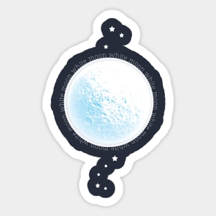 White Moon Sticker